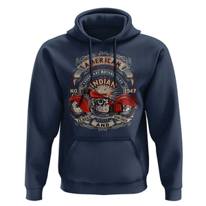 Native American Rider Hoodie American Indian Legendary Motorcycle Vintage Biker TS11 Navy Print Your Wear
