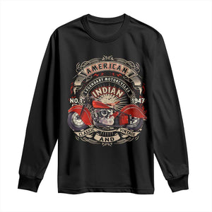 Native American Rider Long Sleeve Shirt American Indian Legendary Motorcycle Vintage Biker TS11 Black Print Your Wear