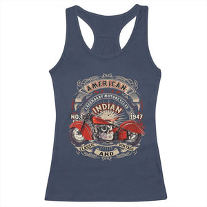 Native American Rider Racerback Tank Top American Indian Legendary Motorcycle Vintage Biker TS11 Navy Print Your Wear