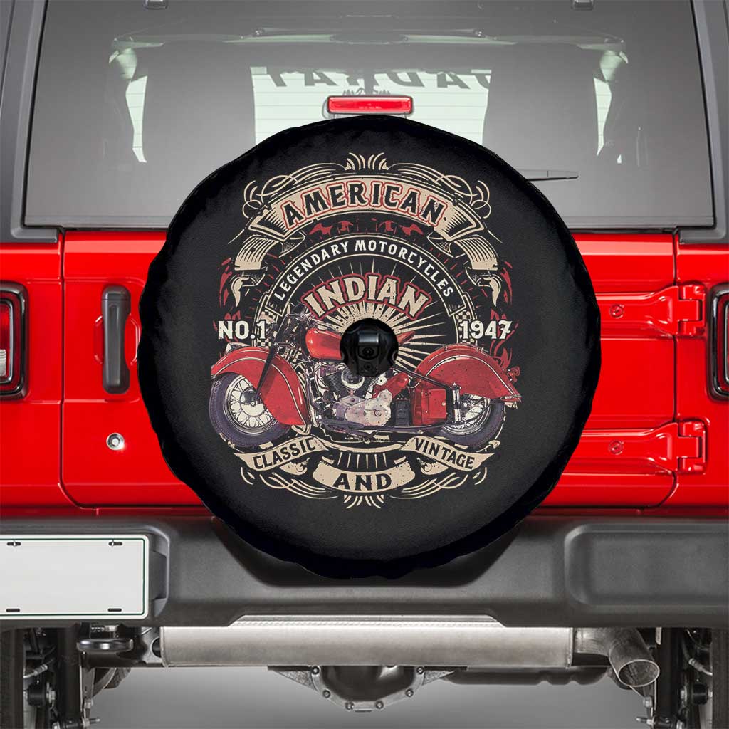 Native American Rider Spare Tire Cover American Indian Legendary Motorcycle Vintage Biker TS11 Black Print Your Wear