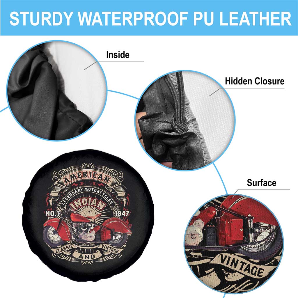 Native American Rider Spare Tire Cover American Indian Legendary Motorcycle Vintage Biker TS11 Print Your Wear