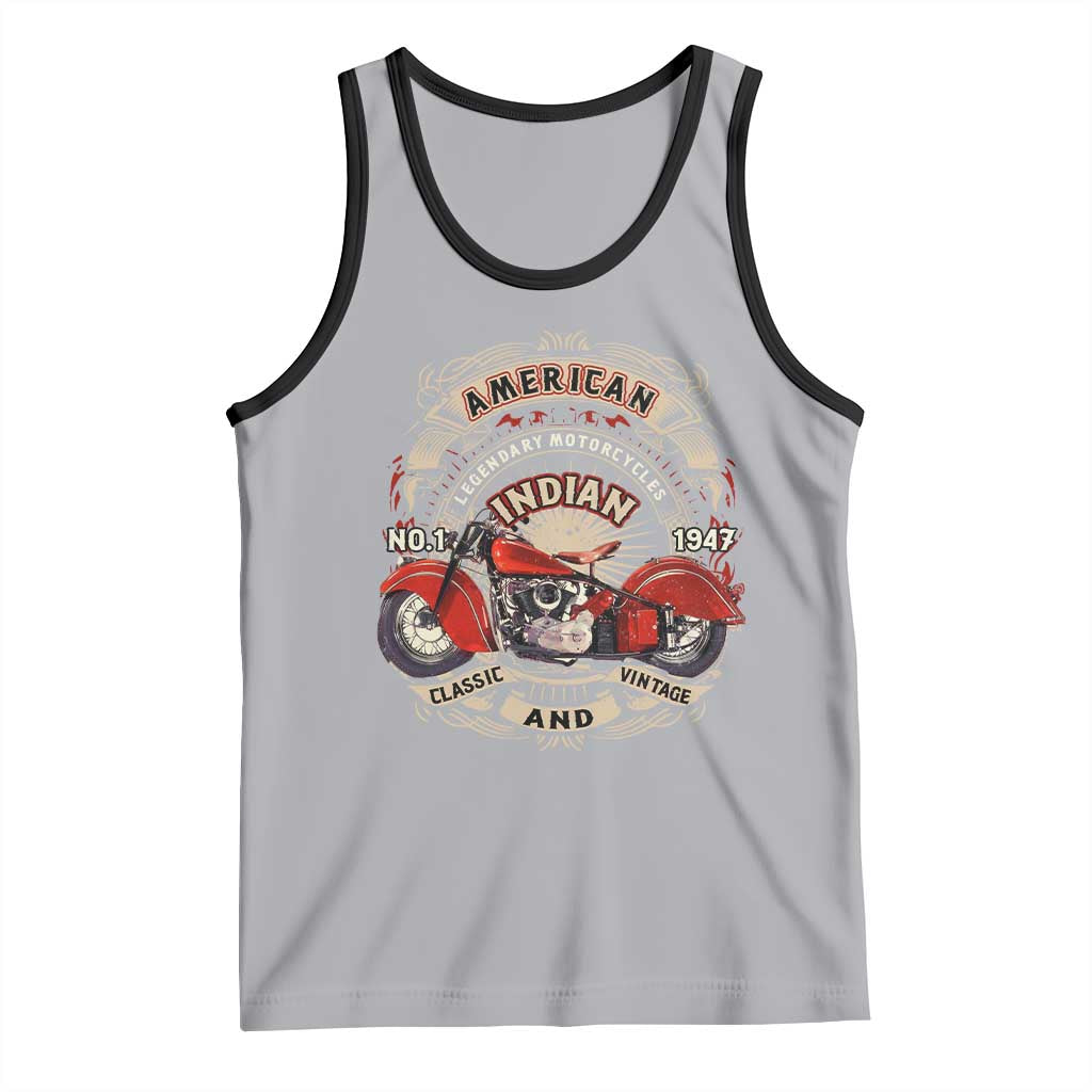 Native American Rider Tank Top American Indian Legendary Motorcycle Vintage Biker TS11 Athletic Heather Black Print Your Wear