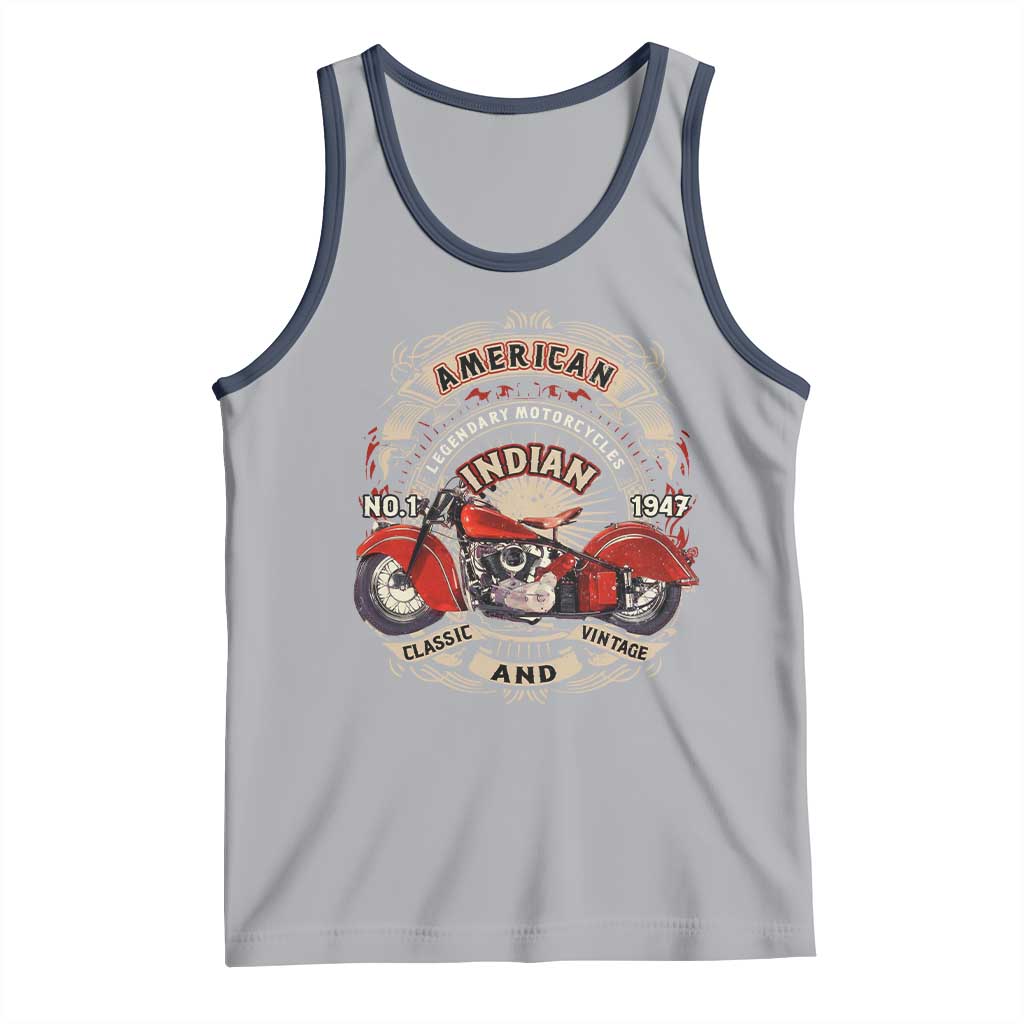 Native American Rider Tank Top American Indian Legendary Motorcycle Vintage Biker TS11 Athletic Heather Navy Print Your Wear