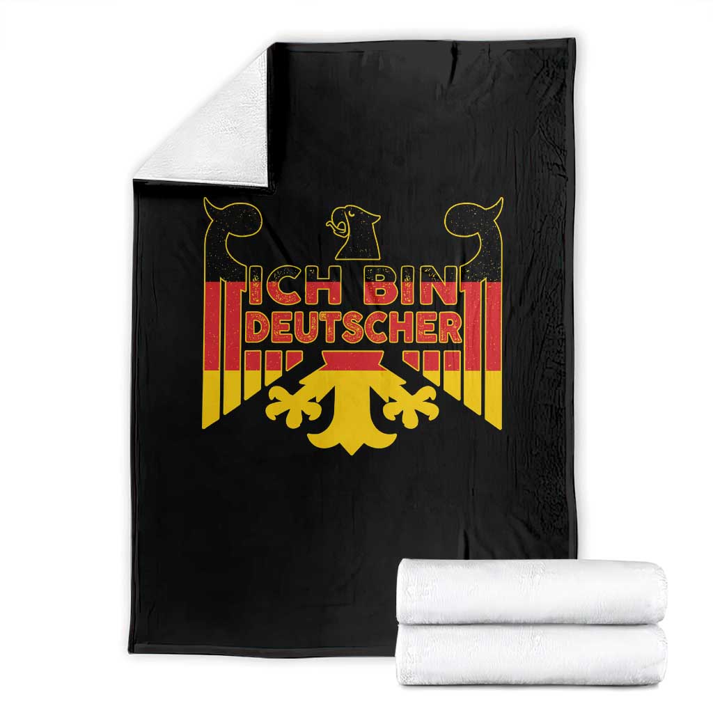 Proud Germany Throw Blanket Ich Bin Deutscher Bundesadler Coat of Arms TS11 Black Print Your Wear