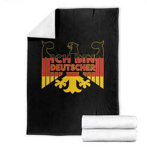 Proud Germany Throw Blanket Ich Bin Deutscher Bundesadler Coat of Arms TS11 Black Print Your Wear