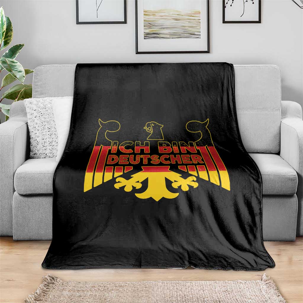 Proud Germany Throw Blanket Ich Bin Deutscher Bundesadler Coat of Arms TS11 Print Your Wear