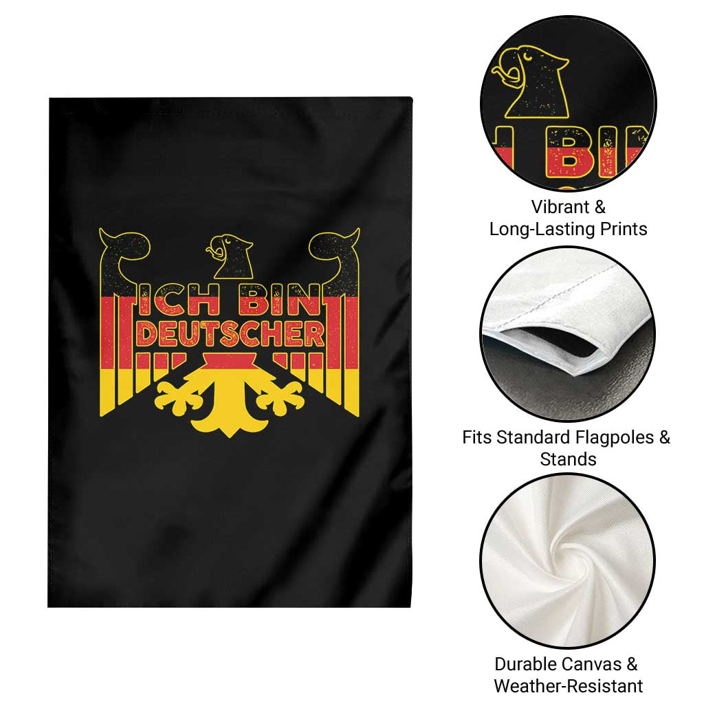Proud Germany Garden Flag Ich Bin Deutscher Bundesadler Coat of Arms TS11 Print Your Wear