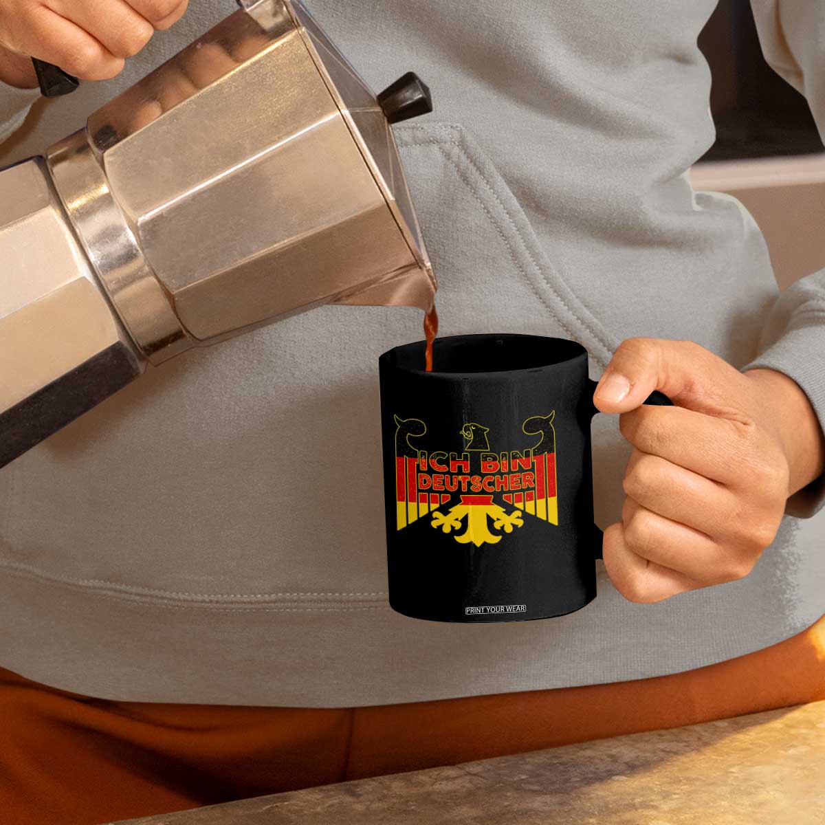 Proud Germany Coffee Mug Ich Bin Deutscher Bundesadler Coat of Arms TS11 Print Your Wear