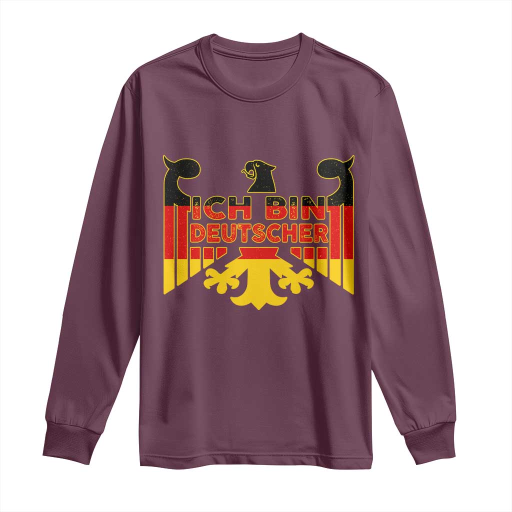 Proud Germany Long Sleeve Shirt Ich Bin Deutscher Bundesadler Coat of Arms TS11 Maroon Print Your Wear