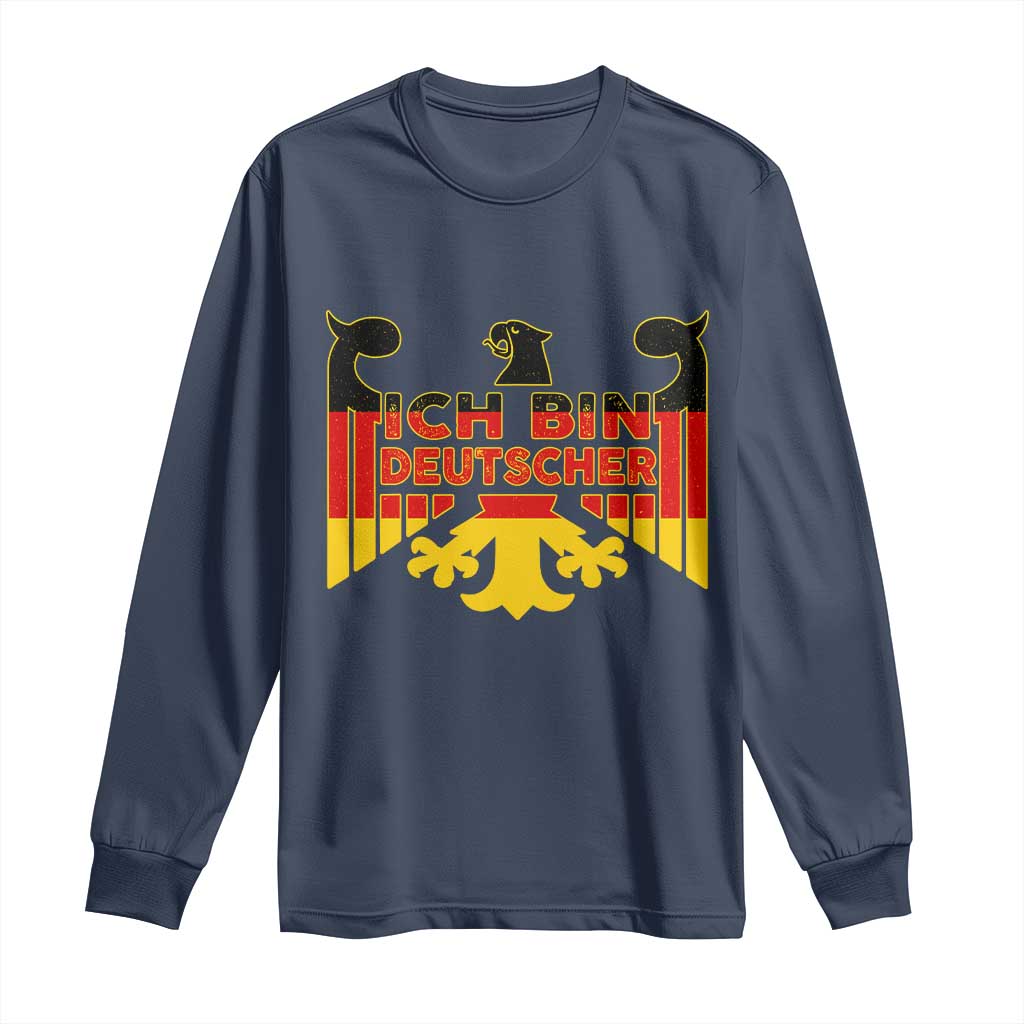 Proud Germany Long Sleeve Shirt Ich Bin Deutscher Bundesadler Coat of Arms TS11 Navy Print Your Wear