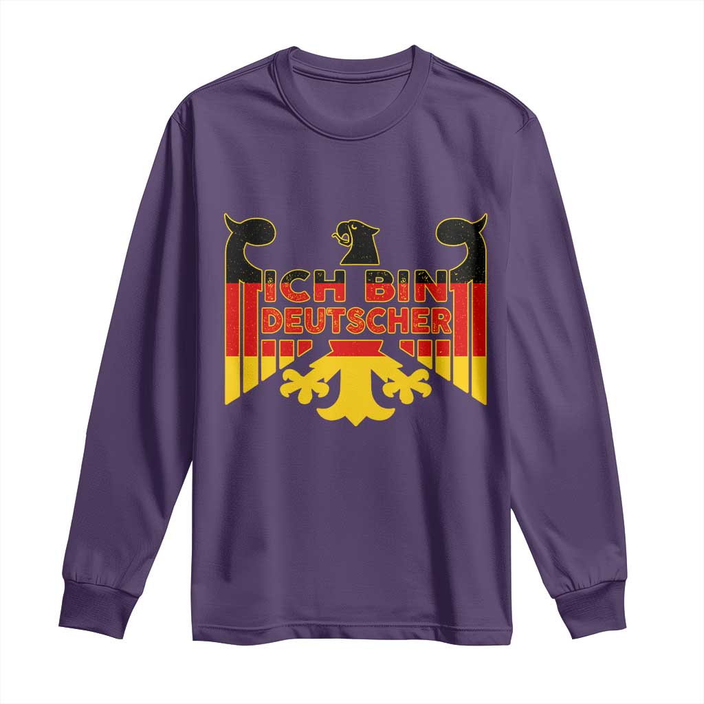 Proud Germany Long Sleeve Shirt Ich Bin Deutscher Bundesadler Coat of Arms TS11 Purple Print Your Wear