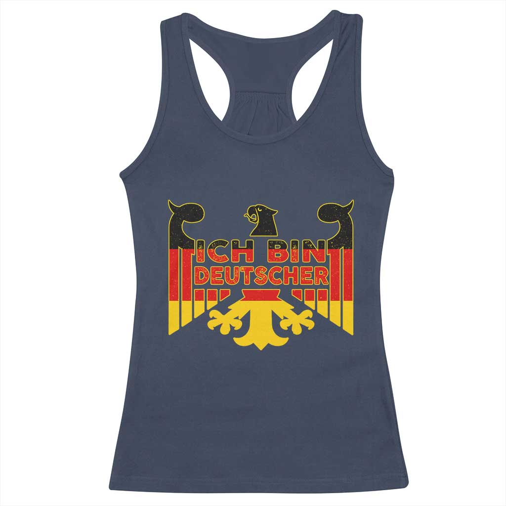 Proud Germany Racerback Tank Top Ich Bin Deutscher Bundesadler Coat of Arms TS11 Navy Print Your Wear