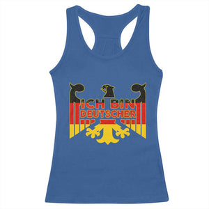 Proud Germany Racerback Tank Top Ich Bin Deutscher Bundesadler Coat of Arms TS11 Royal Blue Print Your Wear