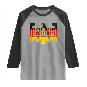 Proud Germany Raglan Shirt Ich Bin Deutscher Bundesadler Coat of Arms TS11 Sport Gray Black Print Your Wear