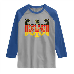 Proud Germany Raglan Shirt Ich Bin Deutscher Bundesadler Coat of Arms TS11 Sport Gray Royal Print Your Wear