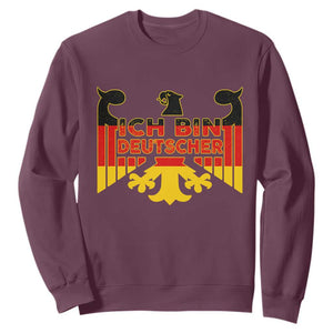 Proud Germany Sweatshirt Ich Bin Deutscher Bundesadler Coat of Arms TS11 Maroon Print Your Wear