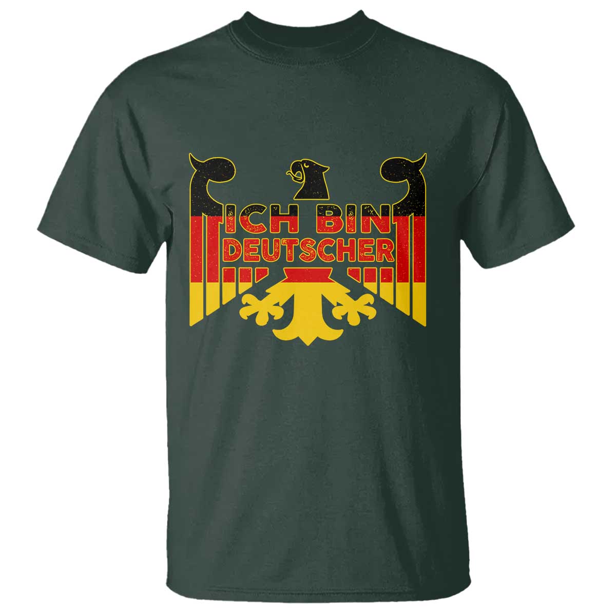 Proud Germany T Shirt Ich Bin Deutscher Bundesadler Coat of Arms TS11 Dark Forest Green Print Your Wear