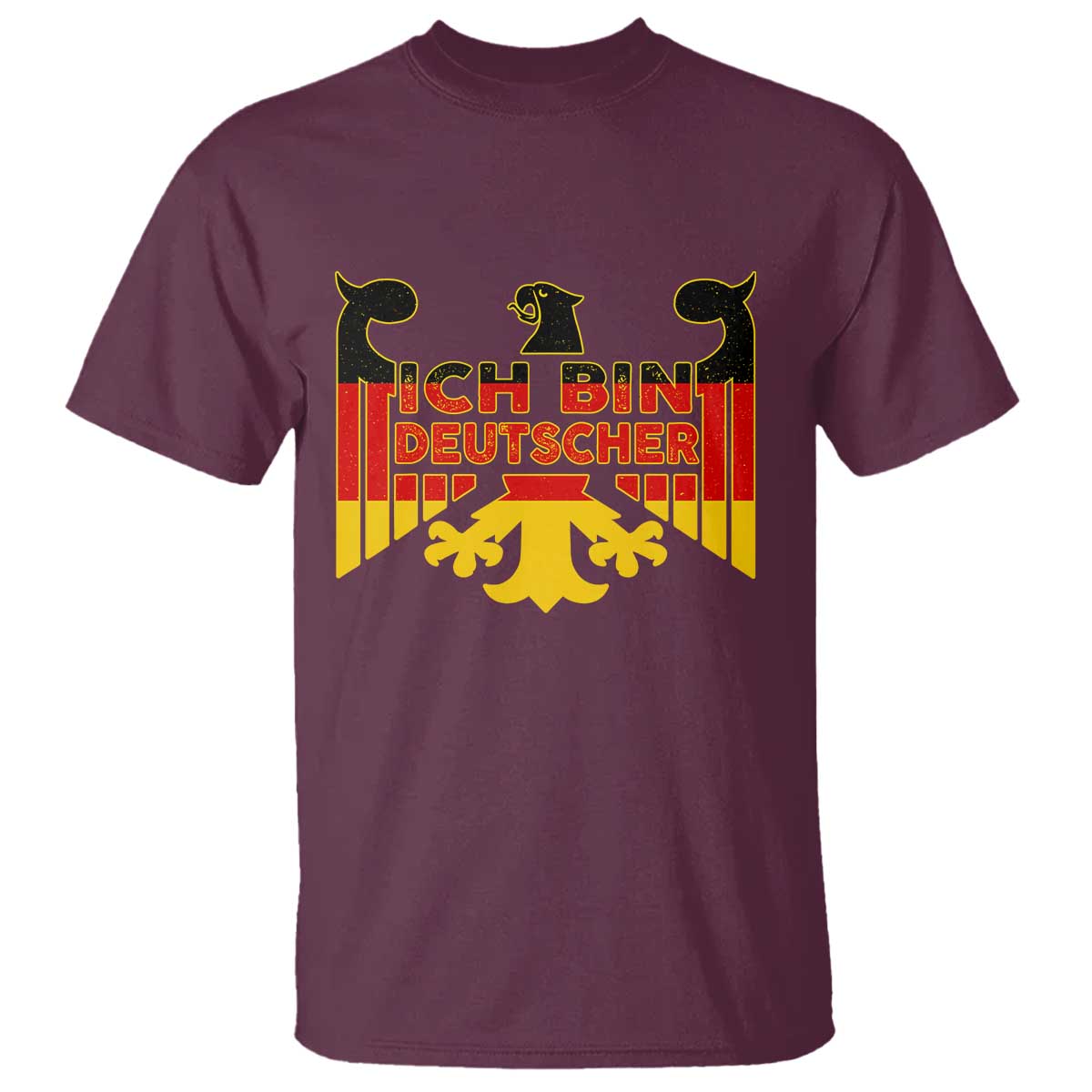 Proud Germany T Shirt Ich Bin Deutscher Bundesadler Coat of Arms TS11 Maroon Print Your Wear