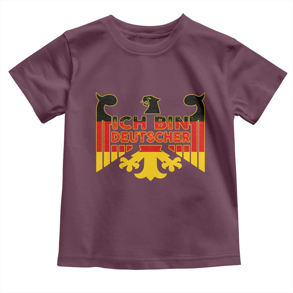 Proud Germany Toddler T Shirt Ich Bin Deutscher Bundesadler Coat of Arms TS11 Maroon Print Your Wear