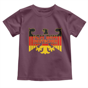 Proud Germany Toddler T Shirt Ich Bin Deutscher Bundesadler Coat of Arms TS11 Maroon Print Your Wear