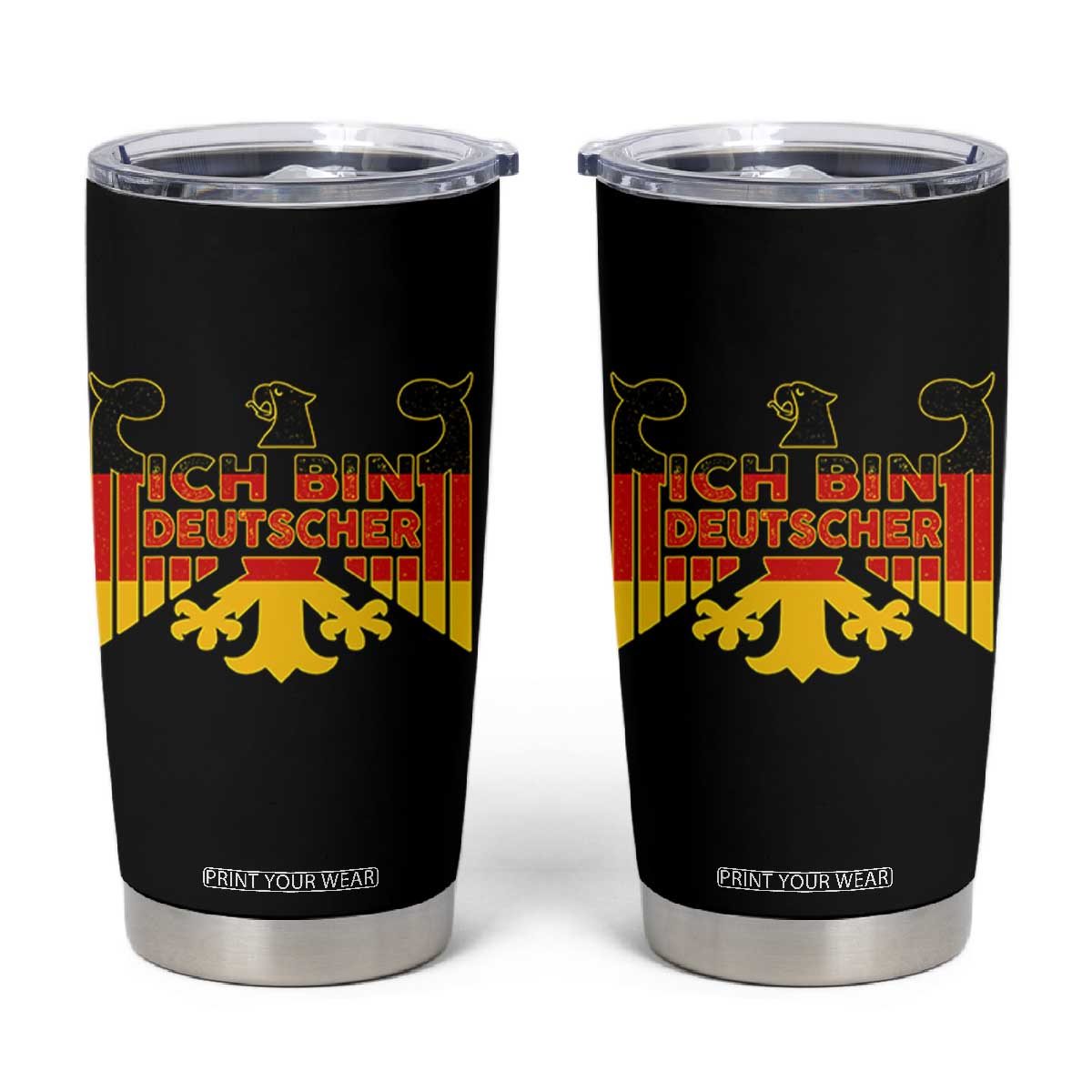 Proud Germany Tumbler Cup Ich Bin Deutscher Bundesadler Coat of Arms TS11 Black Print Your Wear