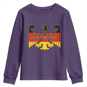 Proud Germany Youth Sweatshirt Ich Bin Deutscher Bundesadler Coat of Arms TS11 Purple Print Your Wear