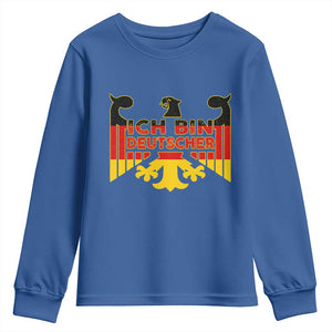 Proud Germany Youth Sweatshirt Ich Bin Deutscher Bundesadler Coat of Arms TS11 Royal Blue Print Your Wear