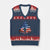 Funny Bigfoot Night Stroll American Flag V-Neck Knit Sweater Vest Patriotic 4th July - Print Your Wear
