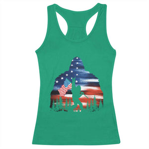 Funny Bigfoot Night Stroll American Flag Racerback Tank Top Patriotic 4th July TS11 Irish Green Print Your Wear