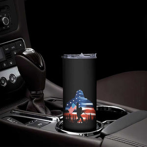 Funny Bigfoot Night Stroll American Flag Skinny Tumbler Patriotic 4th July TS11 Print Your Wear