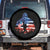 Funny Bigfoot Night Stroll American Flag Spare Tire Cover Patriotic 4th July TS11 No hole Black Print Your Wear