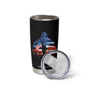 Funny Bigfoot Night Stroll American Flag Tumbler Cup Patriotic 4th July TS11 Print Your Wear