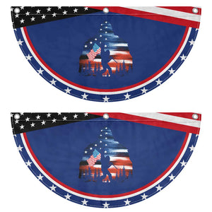 Funny Bigfoot Night Stroll American Flag Patriotic Fan Flag Patriotic 4th July