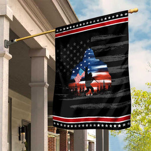 Funny Bigfoot Night Stroll American Flag Patriotic Garden Flag Patriotic 4th July TS11 Distressed Black Red Print Your Wear