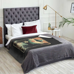 Funny Bigfoot Sasquatch Alien Spaceship UFO Introvert Bruh Throw Blanket TS11 Print Your Wear