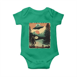 Funny Bigfoot Sasquatch Alien Spaceship UFO Introvert Bruh Baby Onesie TS11 Irish Green Print Your Wear