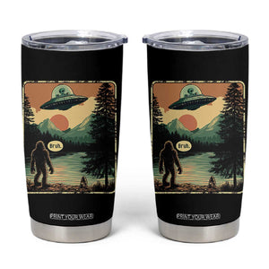 Funny Bigfoot Sasquatch Alien Spaceship UFO Introvert Bruh Tumbler Cup TS11 Black Print Your Wear
