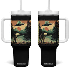 Funny Bigfoot Sasquatch Alien Spaceship UFO Introvert Bruh Tumbler With Handle TS11 One Size: 40 oz Black Print Your Wear