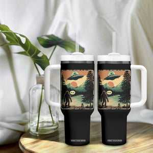 Funny Bigfoot Sasquatch Alien Spaceship UFO Introvert Bruh Tumbler With Handle TS11 Print Your Wear
