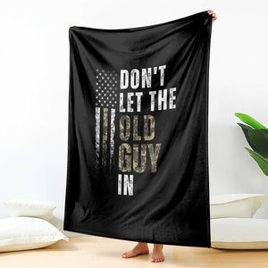 Funny Dont Let The Old Guy In Throw Blanket Vintage Camo American Flag TS11 Print Your Wear