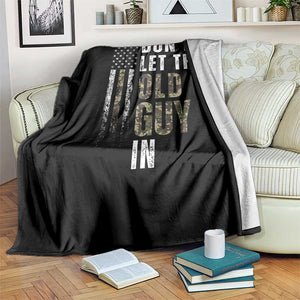 Funny Dont Let The Old Guy In Throw Blanket Vintage Camo American Flag TS11 Print Your Wear