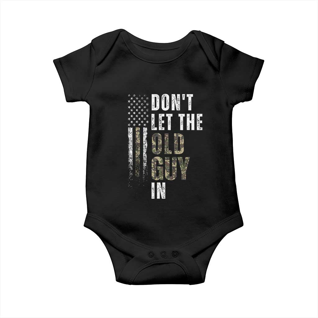 Funny Dont Let The Old Guy In Baby Onesie Vintage Camo American Flag TS11 Black Print Your Wear
