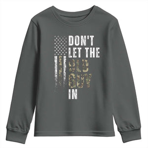 Funny Dont Let The Old Guy In Youth Sweatshirt Vintage Camo American Flag TS11 Dark Heather Print Your Wear
