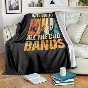Funny I May Be Old But I Got To See All The Cool Bands Throw Blanket Guitar TS11 Print Your Wear