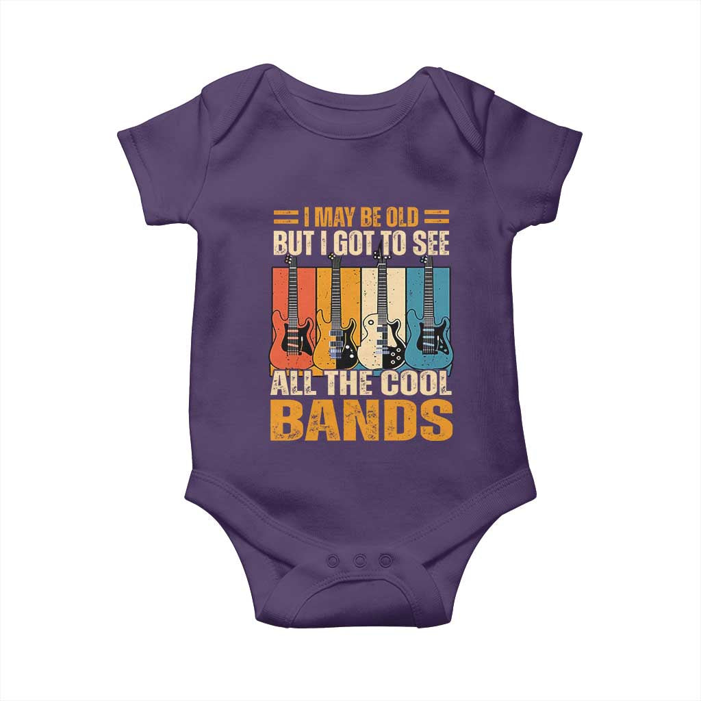 Funny I May Be Old But I Got To See All The Cool Bands Baby Onesie Guitar TS11 Purple Print Your Wear