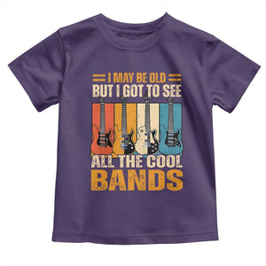 Funny I May Be Old But I Got To See All The Cool Bands Toddler T Shirt Guitar TS11 Purple Print Your Wear