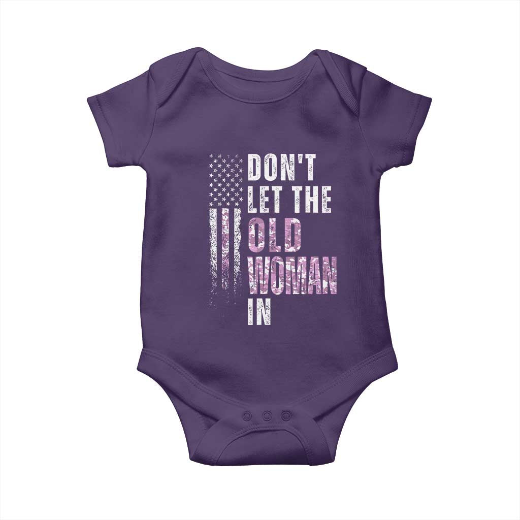 Funny Dont Let The Old Woman In Baby Onesie Vintage Pink Camo American Flag TS11 Purple Print Your Wear