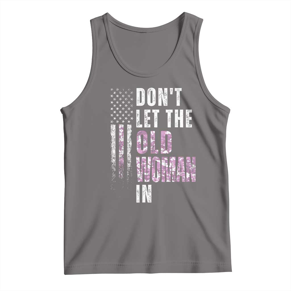 Funny Dont Let The Old Woman In Tank Top Vintage Pink Camo American Flag TS11 Deep Heather Print Your Wear