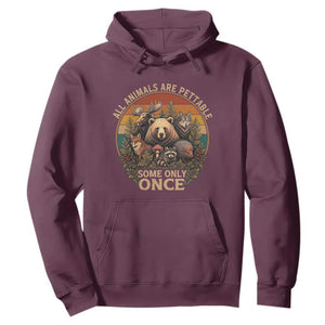 All Animals Are Pettable Some Only Once Hoodie Retro Wild Animals