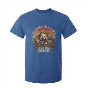 All Animals Are Pettable Some Only Once T Shirt For Kid Retro Wild Animals